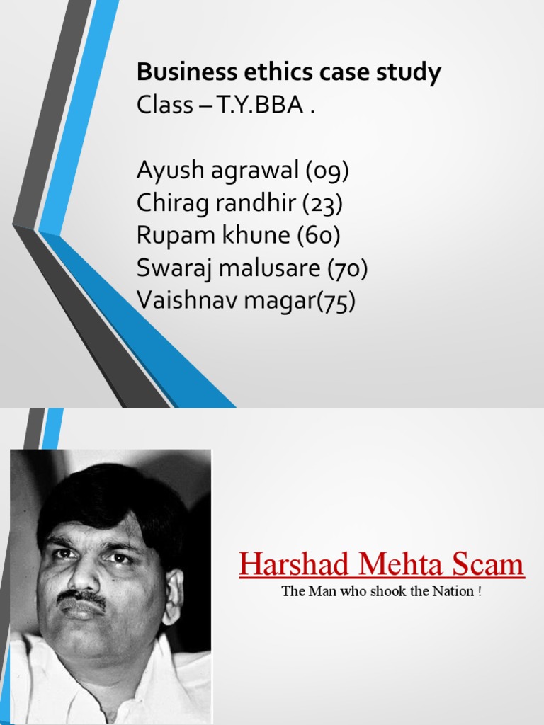 Harshad Mehta Scam Case Study Pdf