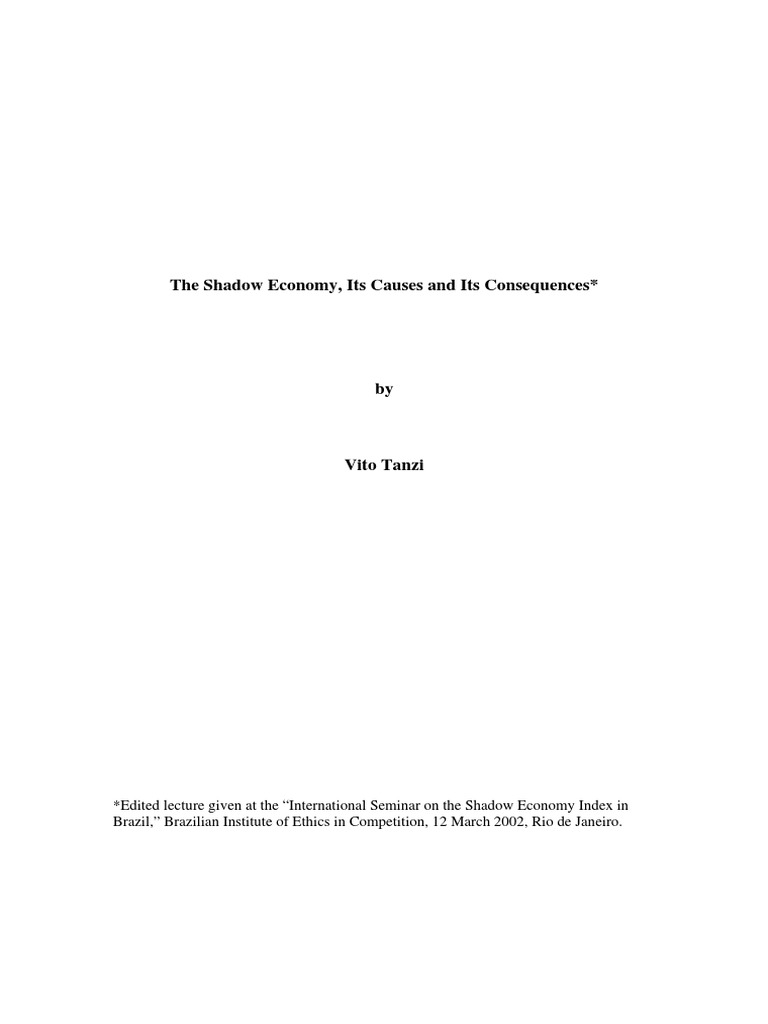 Causes and Effects of the Shadow Economy | PDF | Taxes | Black Market