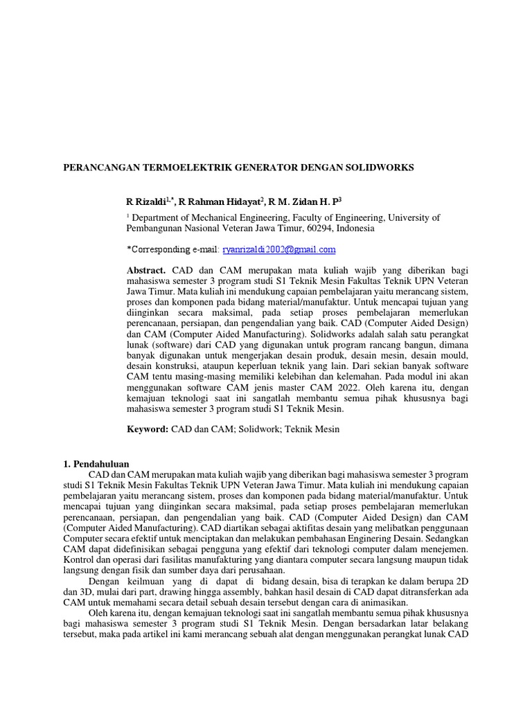 Desain Termoelektrik dengan CAD/CAM | PDF | Komputer | Teknologi & Rekayasa