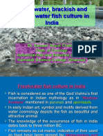 Fresh Water, Brackish and Marine Water Fish Culture in India