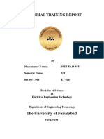 Industrial Training Report: The University of Faisalabad