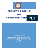 Project Profile ON Ayurvedic Churna: Prepared by Ministry of Msme, Govt. of India Mumbai