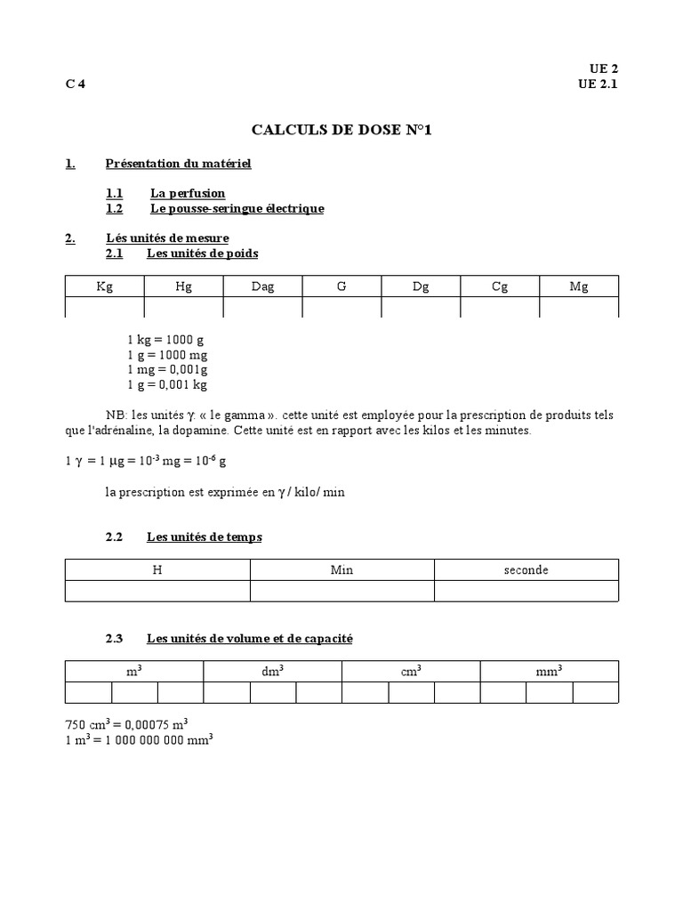 Calcul de Dose PDF — free download