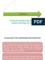 On Below Grade and Above Grade Earthing System