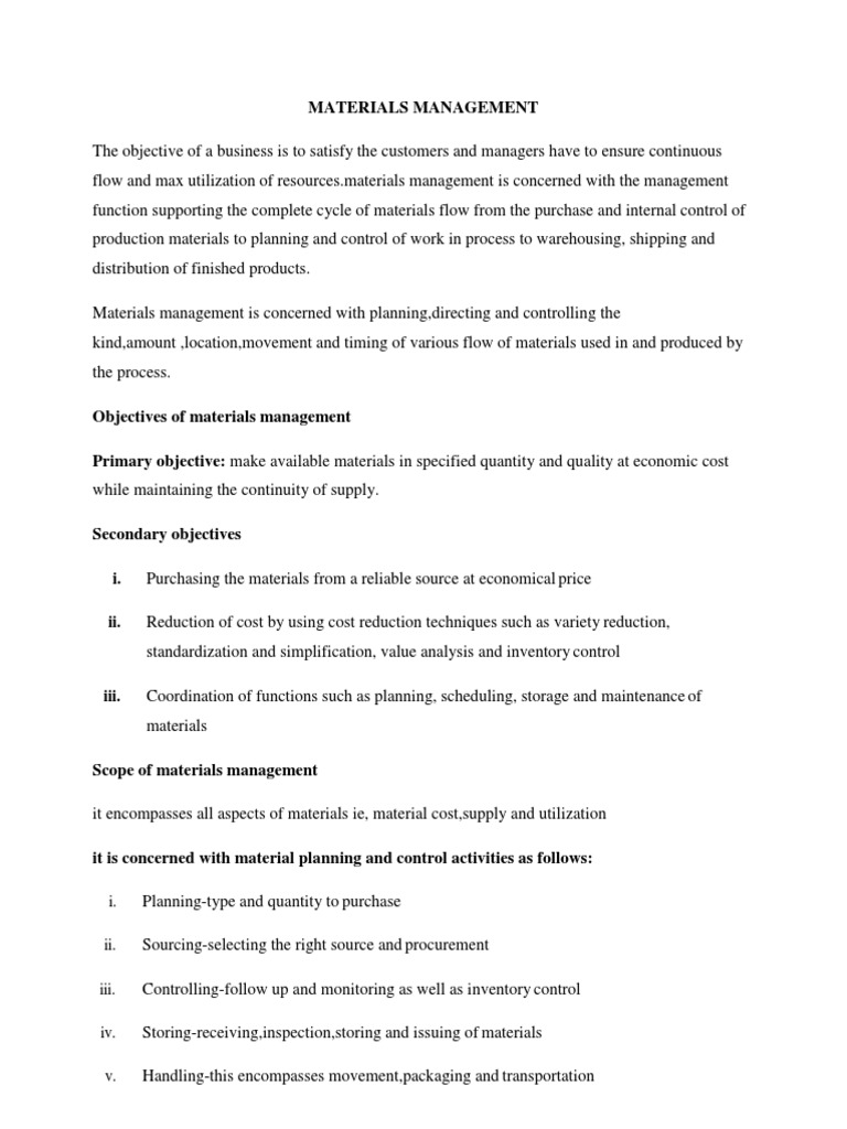 Effective Materials Management Strategies | PDF | Inventory | Procurement