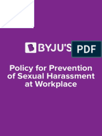 Policy For Prevention of Sexual Harassment at Workplace