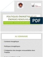 POLITIQUES ÉNERGÉTIQUES ET ENERGIES RENOUVELABLES