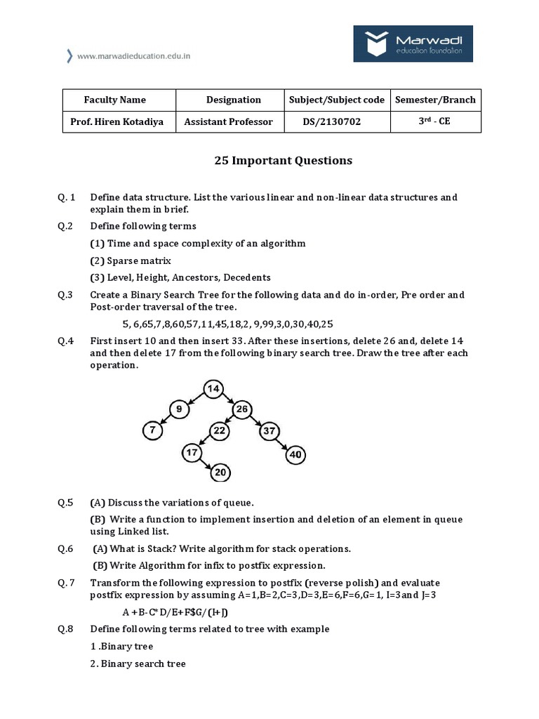 2 Question Bank | PDF | Computer Programming | Applied Mathematics