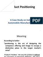 Product Positioning: A Case Study On Indian Automobile Manufacturers