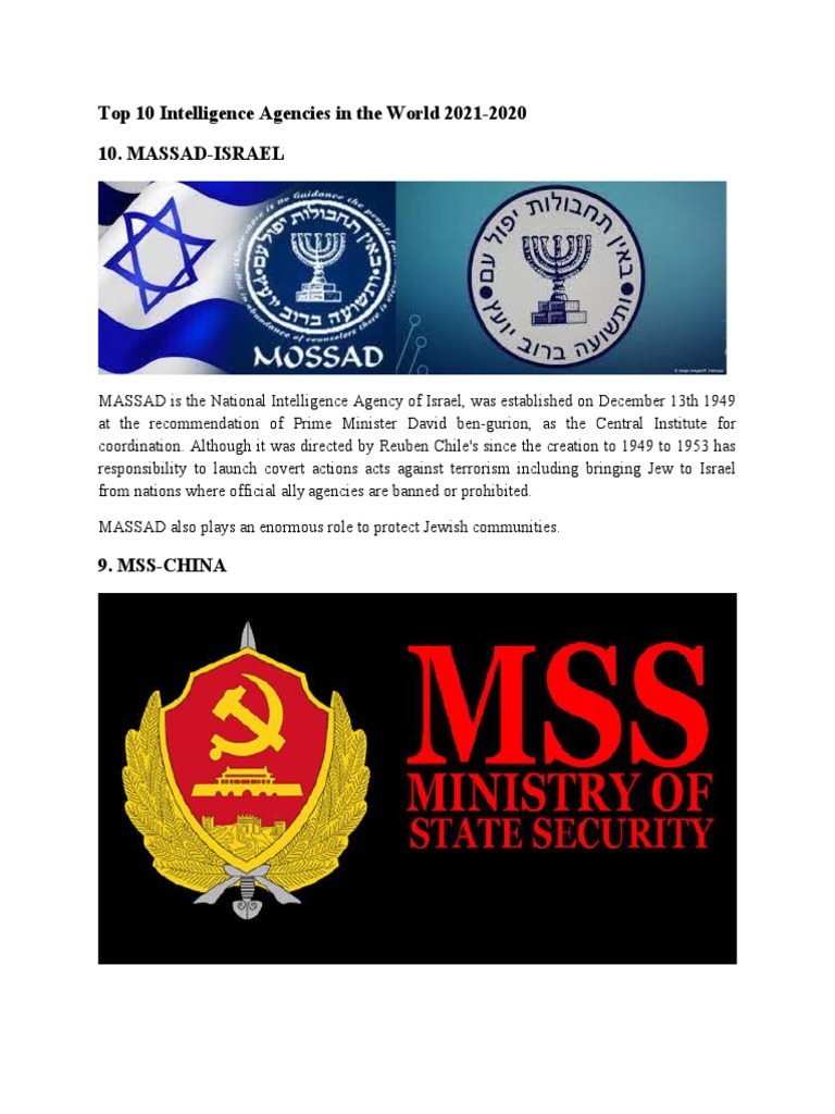 Top 10 Intelligence Agencies Worldwide | PDF | Foreign Intelligence ...