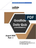 Quiz Compilations-August, First Part, 2020: Goaltide Ias Academy