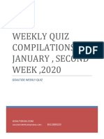 Weekly Quiz Compilations-January, Second WEEK, 2020