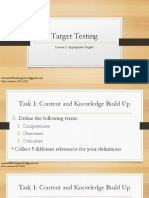 Target Testing: Lesson 2: Appropriate Targets