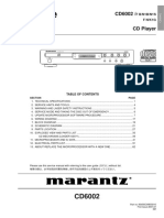 Marantz CD 6002 Service Manual