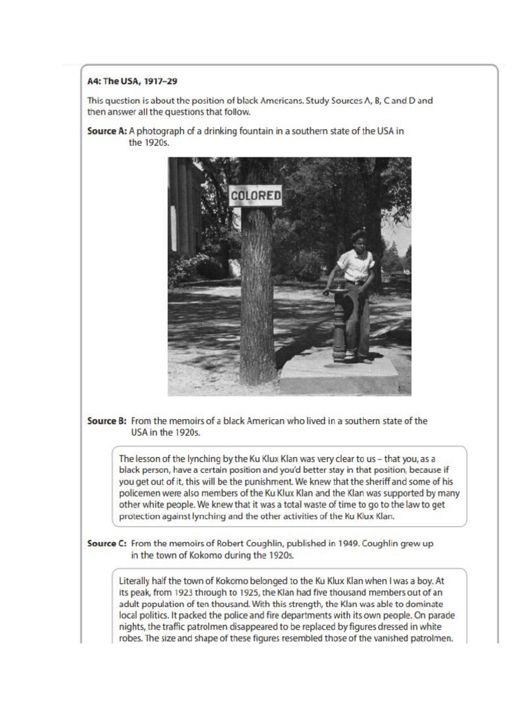 IGCSE American History Quiz PDF