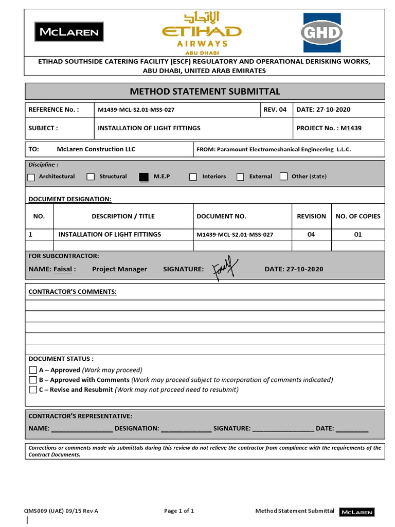 Installation of Light Fitting. | PDF | Personal Protective Equipment ...