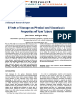 Effects of Storage On Physical and Viscoelastic Properties of Yam Tubers