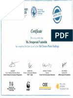 Certificate earned for plastic challenge entry level