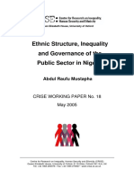 Ethnic Structure, Inequality and Governance of The Public Sector in Nigeria