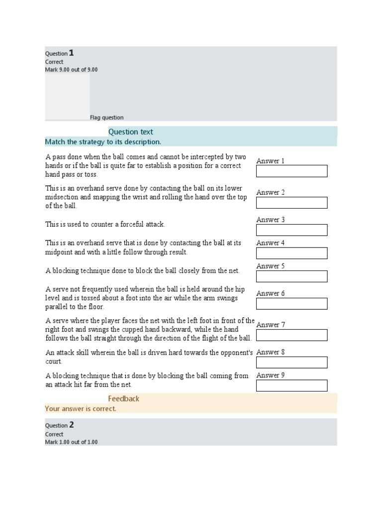 Team Sports Pq1 Prelim Exam PDF Volleyball Athletic Sports