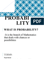 Probabi Lity: Prepared By: Jan Angelo Morata Bsed Mathematics Iv