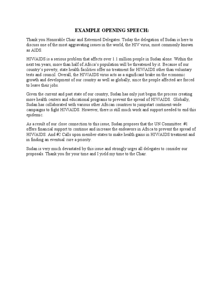 Example Opening Speech PDF