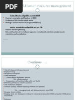 MPA 503 P.S.Human Resource Management: Unit:I Basics of Public Sector HRM