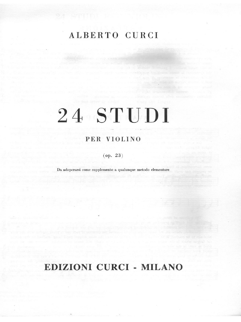 Curci - 24 Studi Per Violino Op.23 | PDF