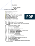 Lista de Lecturi- Clasa a IX- XII