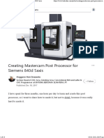 Creating Mastercam Post Processor For Siemens 840d 5axis