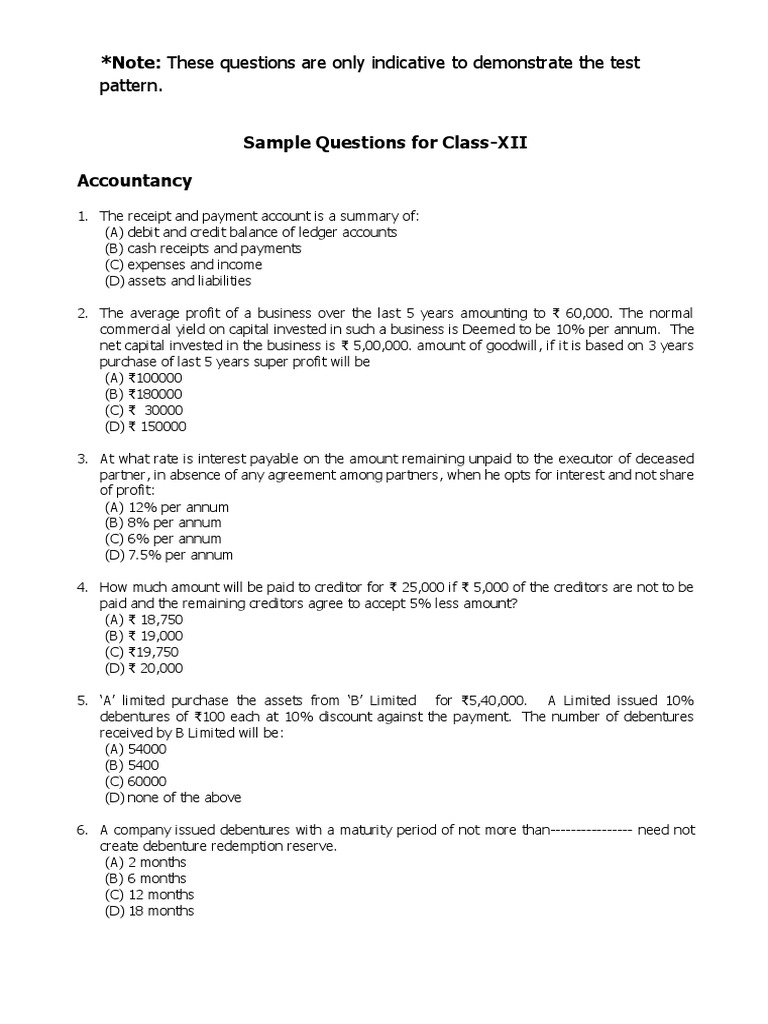Icai Wizard Test Sample Paper PDF Money Balance Of Payments