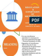 Regulation and Supervision of Microfinance