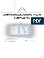Seminar On Accounting Theory and Practice Assignment