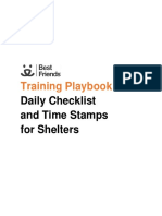 Daily Checklist and Time Stamps for Shelter Operations