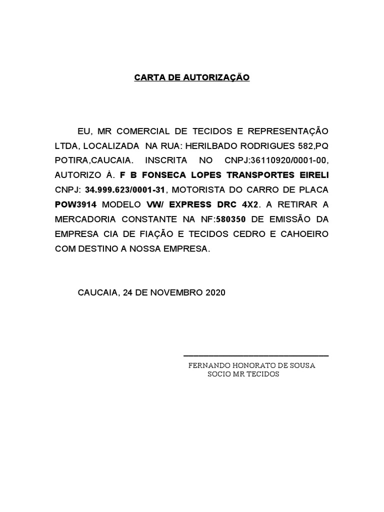 O Que É Uma Carta De Autorização E Para Que Serve – YTXPJ