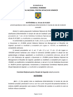 HOTĂRÂREA Nr. 95 Din 29.10.2021 Privind Aprobarea Listei Cu Clasificarea Țărilorteritoriilor În Funcție de Rata de Incidență Cumulată