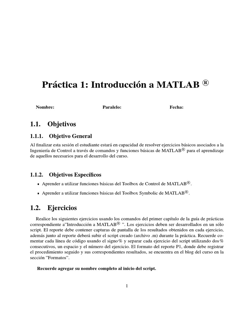 Introducción a MATLAB para Control | PDF | Matlab | Informática