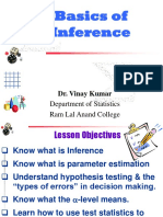Basics of Inference: Department of Statistics Ram Lal Anand College