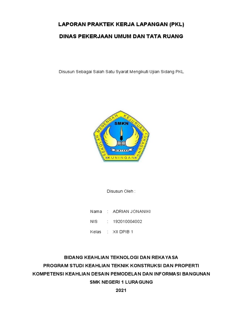 Laporan Pkl Format Laporan PKL