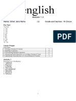 English: Name: Ethel Jane Remo:) ) ) Grade and Section: 10-Zircon