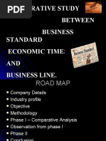 Comparative Study Between Business Standard Economic Times AND Business Line