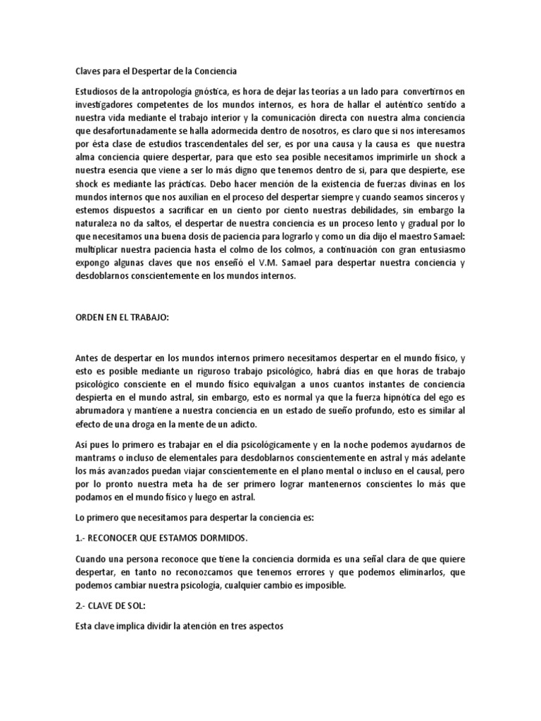 Claves para El Despertar de La Conciencia | PDF | Yo | Mente