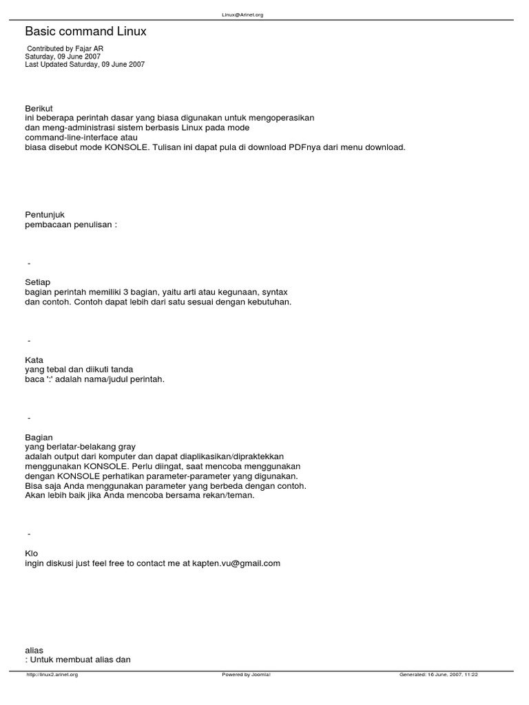 Basic Command Linux | PDF