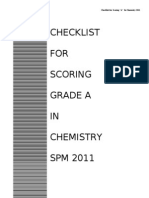Checklist For Scoring "A" in Chemistry 2011
