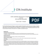 CFA Institute Research Challenge: CFA Society India (IAIP) Team Code - Artume
