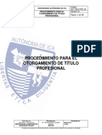 DGT SEG PRC 02 Procedimiento Otorgamiento Titulo Profesional