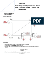 Lab - No.8 To Evaluate The Bus Voltage Stability of Five Bus Power System As A Result of Generator Outage Taken As N-1 Contingency