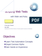 Scripting Web Tests: With Watir and Ruby