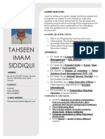 Tahseen Imam Siddiqui: Career Objectives