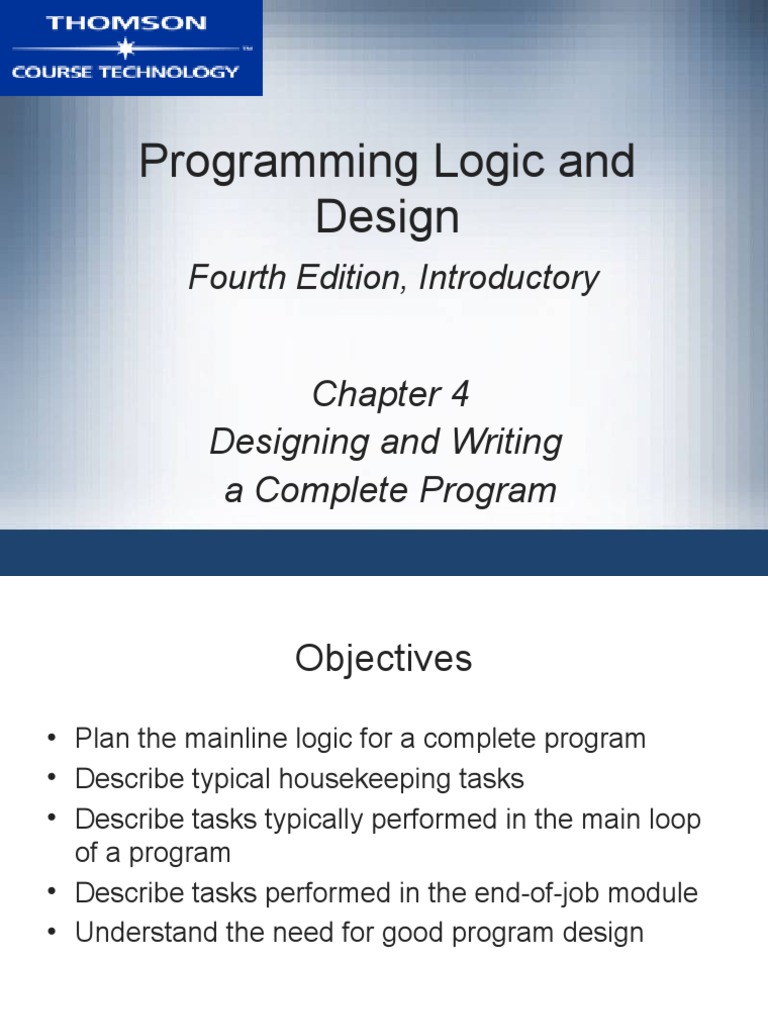 Programming Logic and Design: Fourth Edition, Introductory | PDF ...